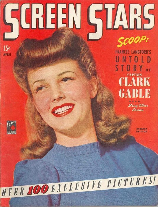 SCREEN STARS magazine side cover Issue 1 April 1944