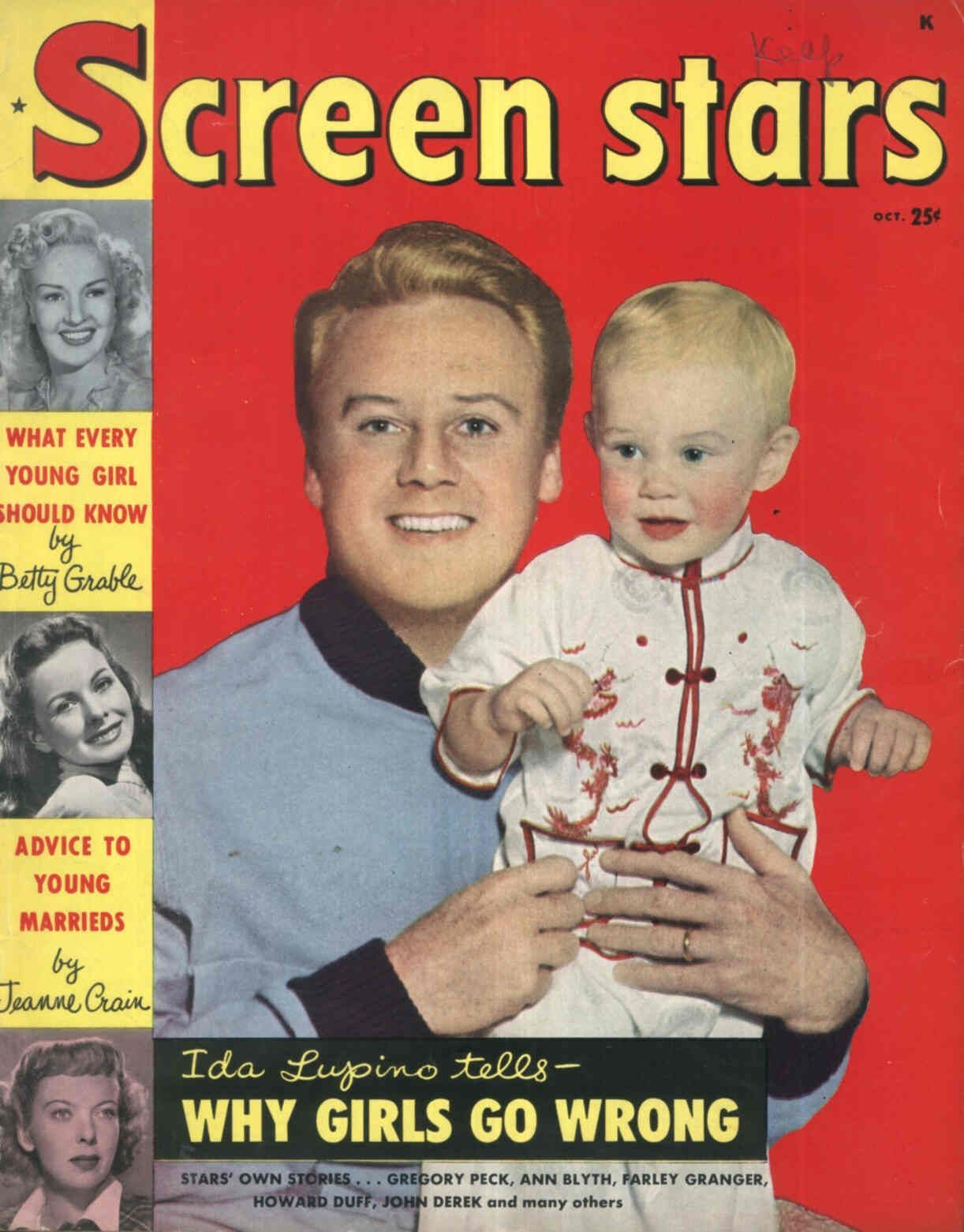 SCREEN STARS magazine side cover  Vol 7 # 5 October 1949