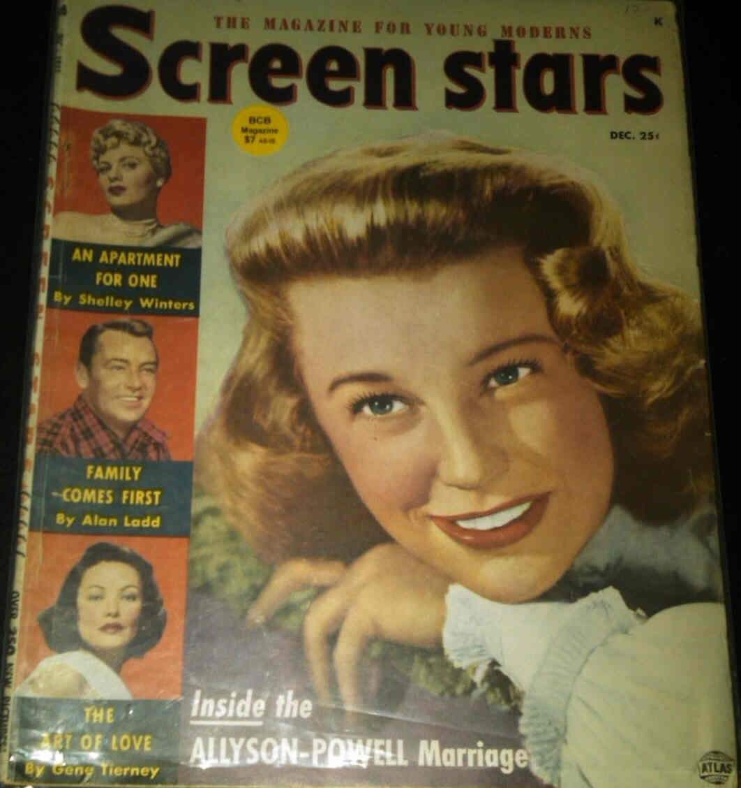 SCREEN STARS magazine side cover December 1951