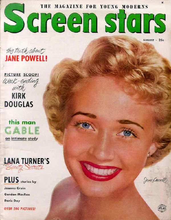 SCREEN STARS magazine side cover August 1952