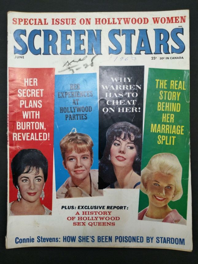 SCREEN STARS magazine side cover June 1963