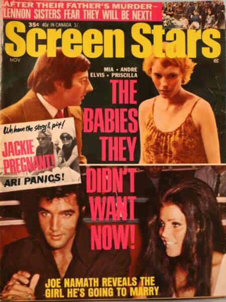 SCREEN STARS magazine side cover November 1969