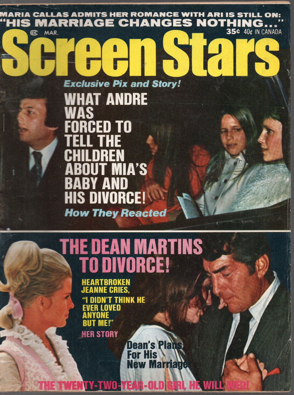 SCREEN STARS magazine side cover March 1970