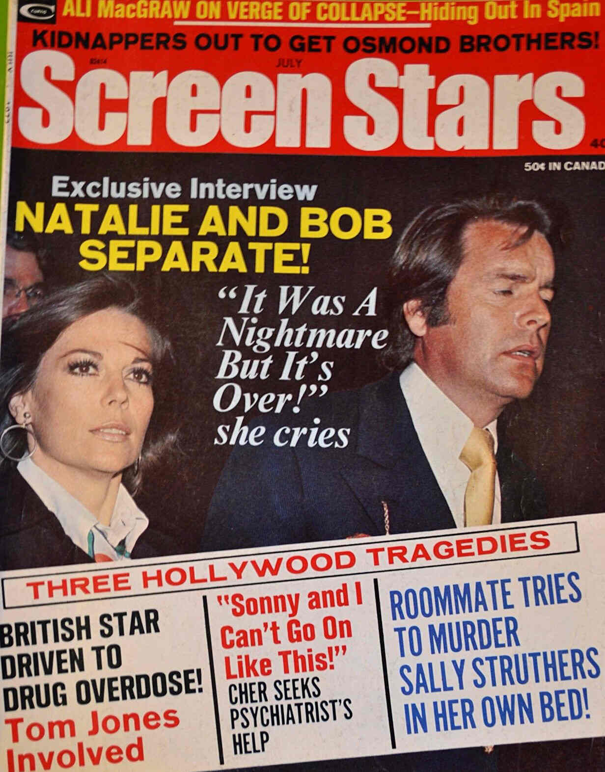 SCREEN STARS magazine side cover July 1973