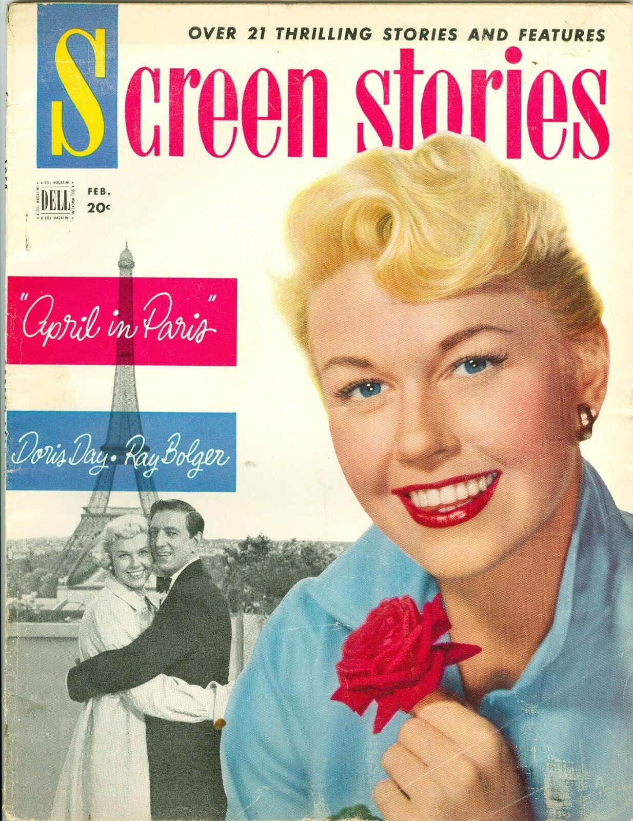 SCREEN STORIES magazine side cover February 1953