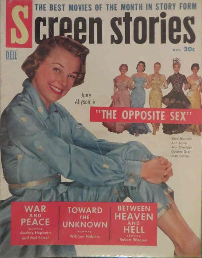 SCREEN STORIES magazine side cover October 1956