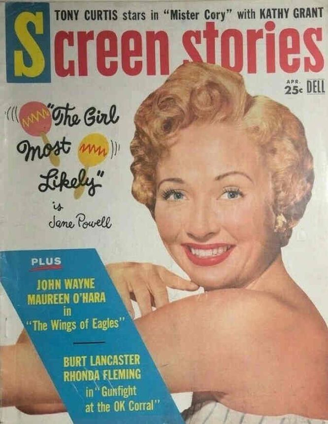 SCREEN STORIES magazine side cover April 1957