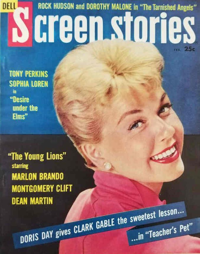 SCREEN STORIES magazine side cover February 1958