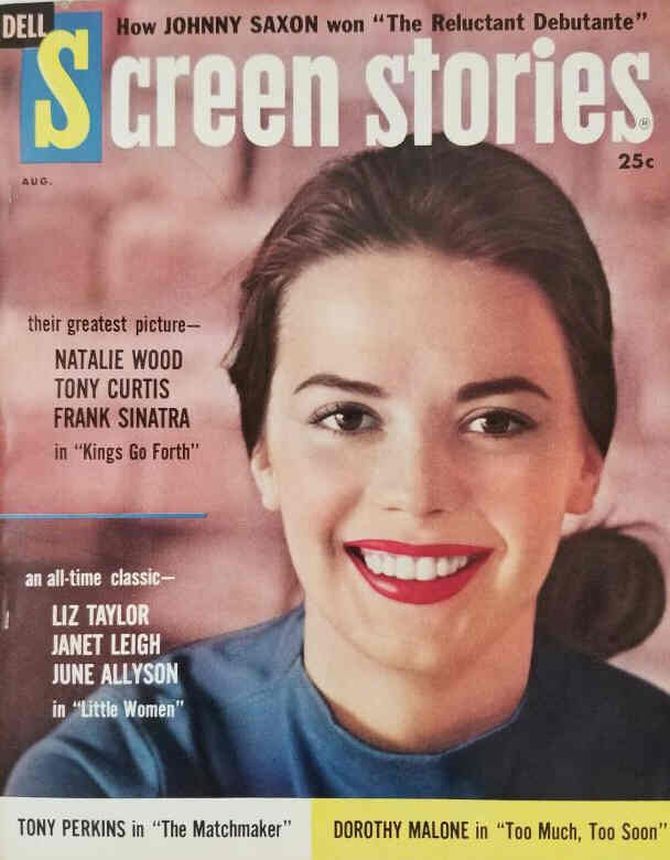 SCREEN STORIES magazine side cover August 1958