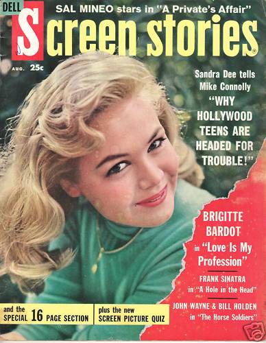 SCREEN STORIES magazine side cover August 1959