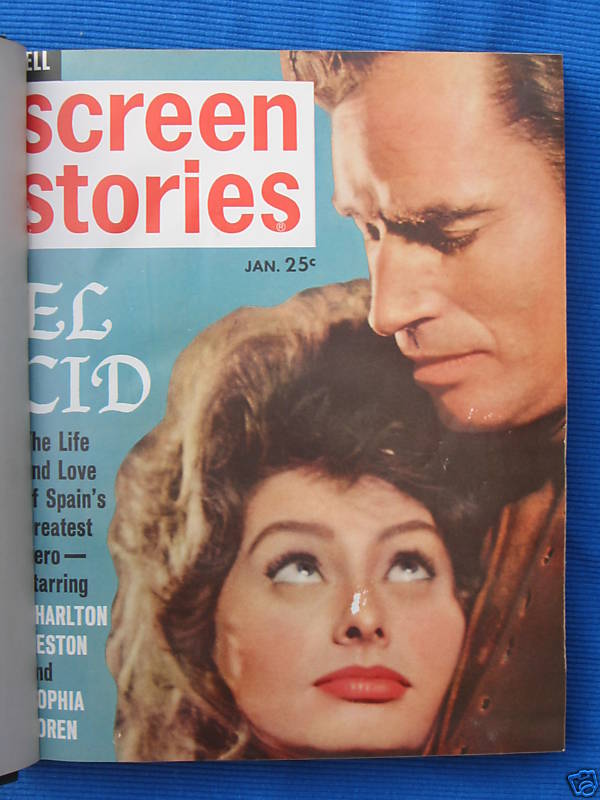 SCREEN STORIES magazine side cover January 1962