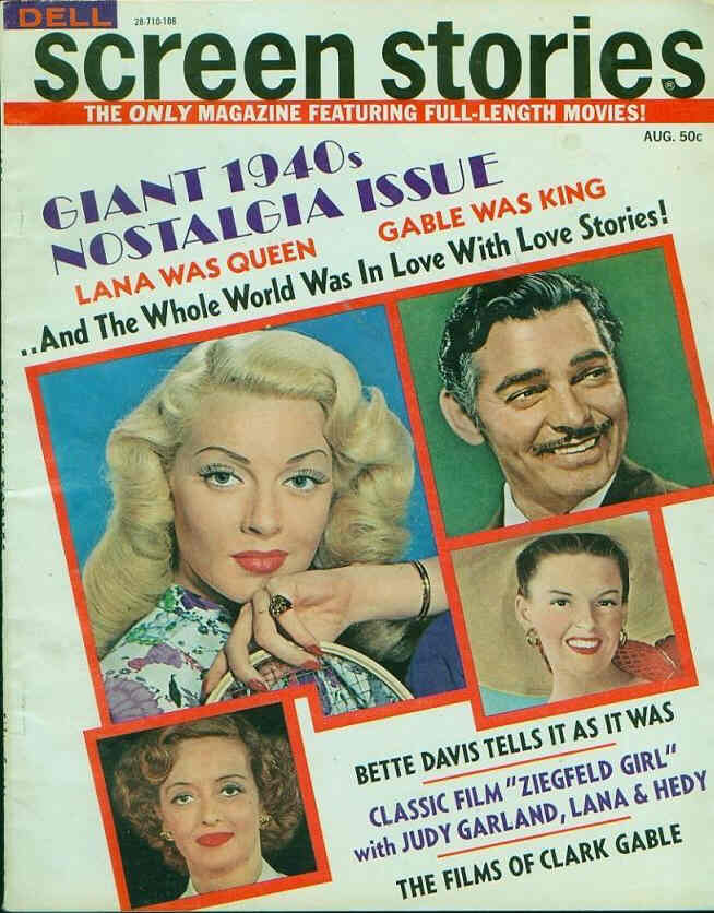 SCREEN STORIES magazine side cover August 1971