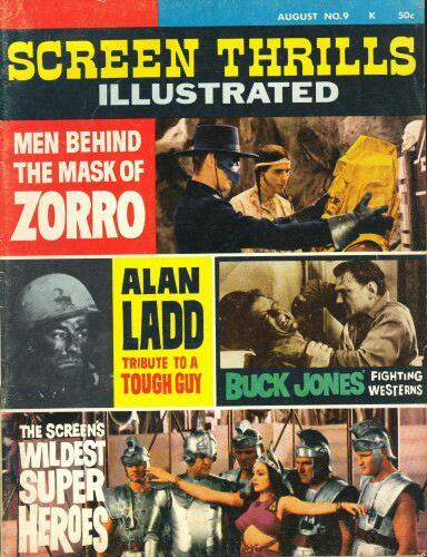 SCREEN THRILLS ILLUSTRATED magazine side cover Issue 9  Vol 3 # 1 August 1964