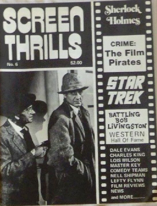 SCREEN THRILLS magazine side cover Issue 6  1978