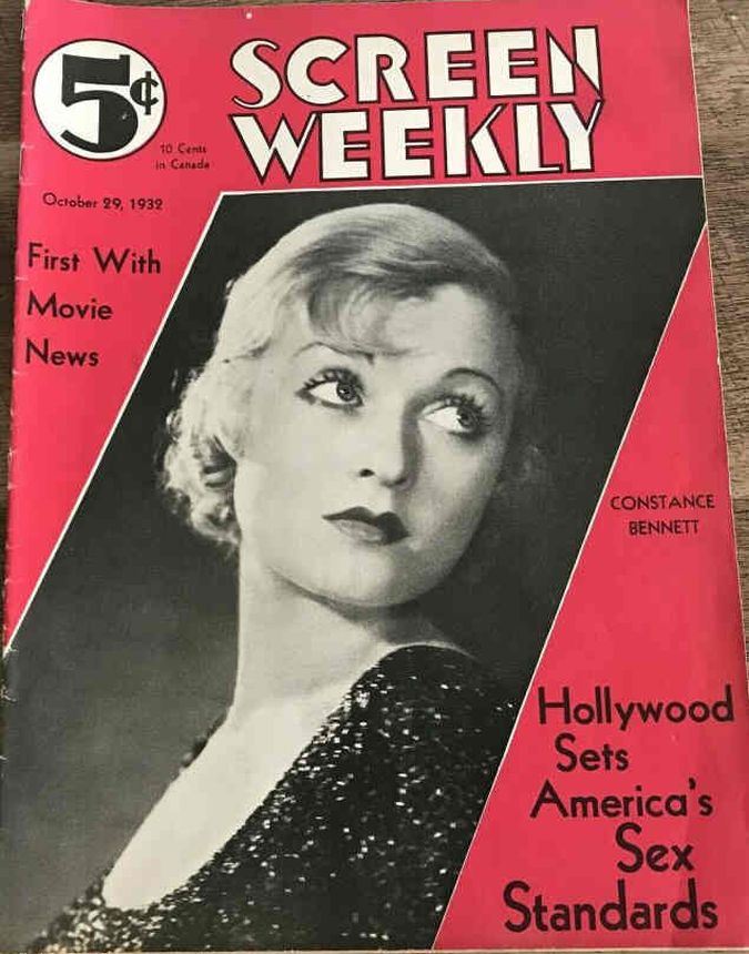 SCREEN WEEKLY magazine side cover 29 October 1932
