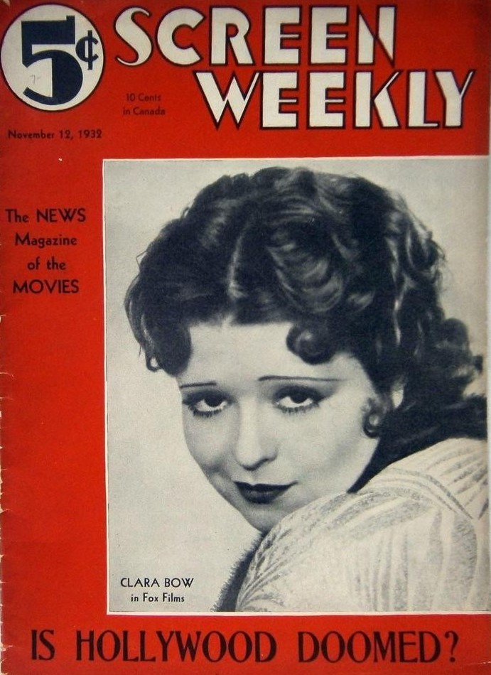 SCREEN WEEKLY magazine side cover 12 November 1932