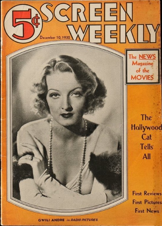 SCREEN WEEKLY magazine side cover 10 December 1932
