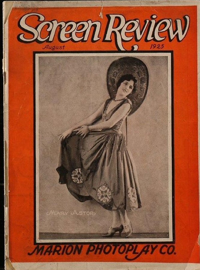SCREEN REVIEW (20s) magazine side cover  August 1925