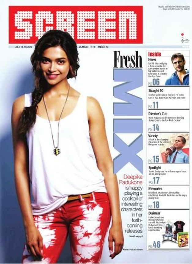 SCREEN INDIA magazine side cover 13 July 2012