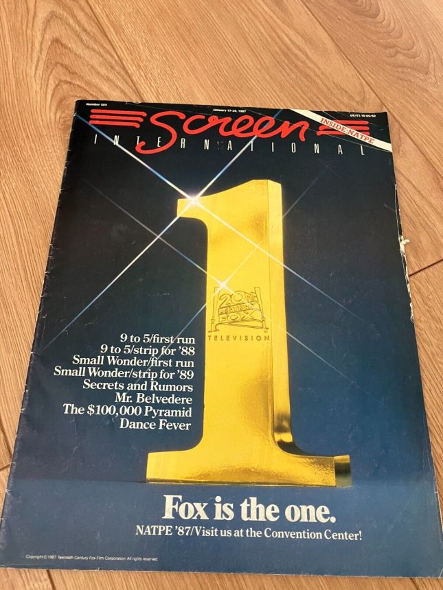 SCREEN INTERNATIONAL magazine side cover Issue 583 17 January 1987