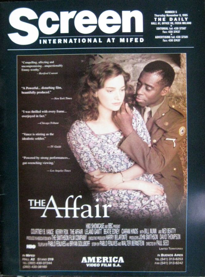 SCREEN INTERNATIONAL magazine side cover 9 November 1995