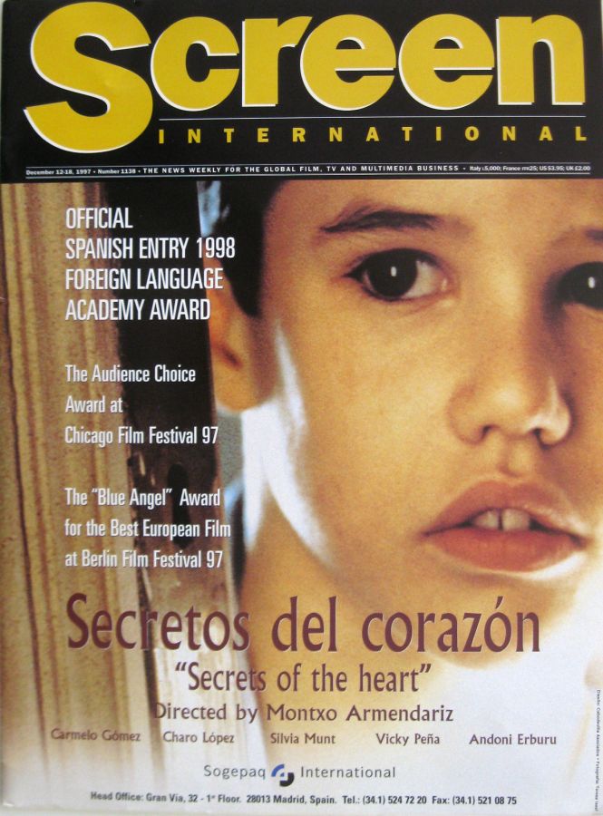 SCREEN INTERNATIONAL magazine side cover Issue 1138 12 December 1997