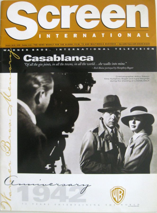 SCREEN INTERNATIONAL magazine side cover Issue 1141 16 January 1998