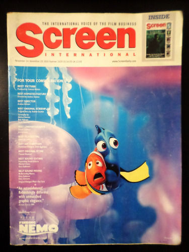 SCREEN INTERNATIONAL magazine side cover 14 November 2003
