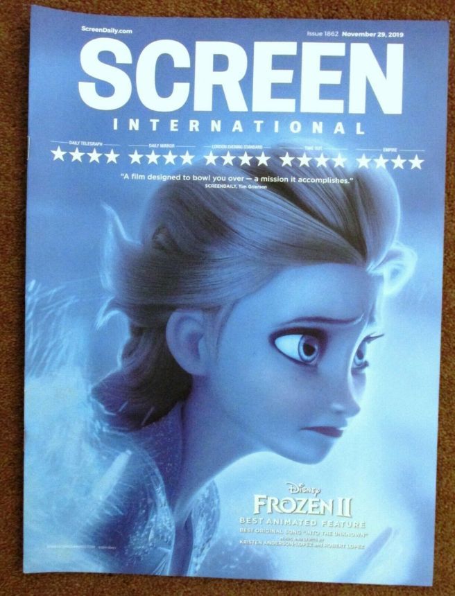 SCREEN INTERNATIONAL magazine side cover Issue 1862 29 November 2019