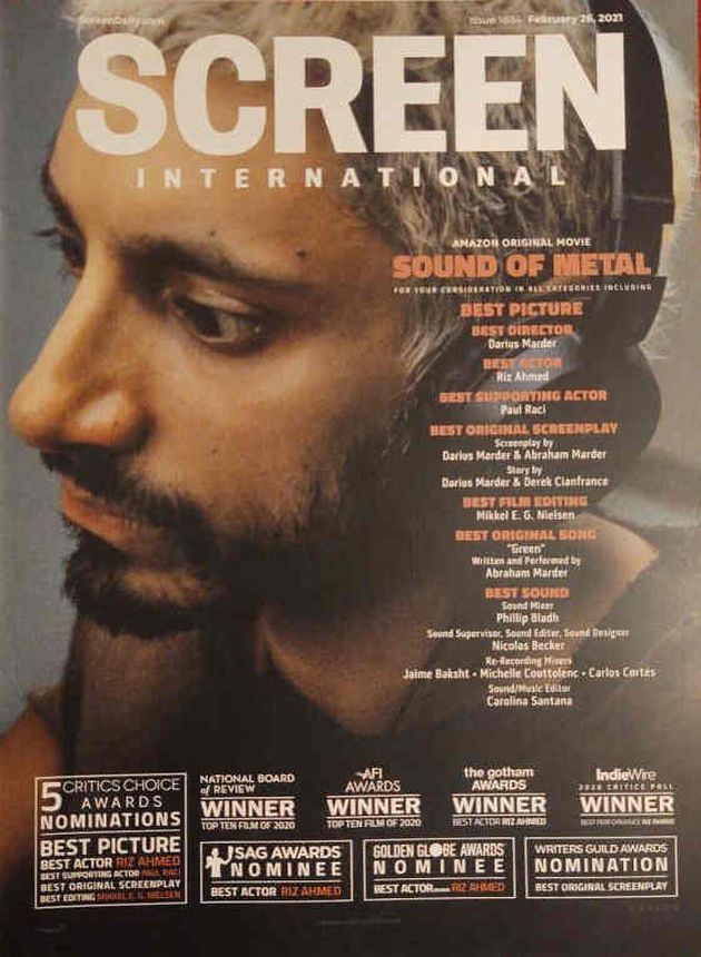 SCREEN INTERNATIONAL magazine side cover Issue 1884 26 February 2021