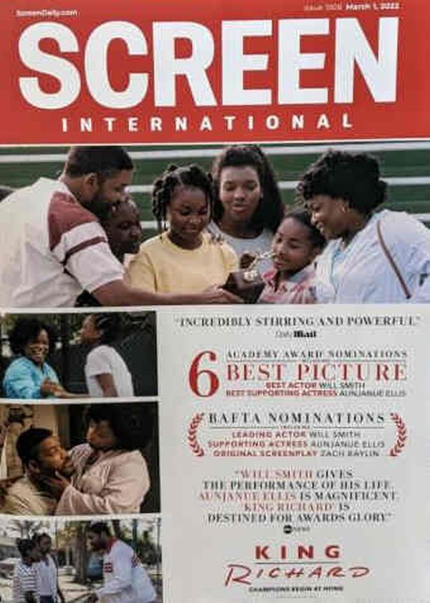 SCREEN INTERNATIONAL magazine side cover Issue 1908 1 March 2022