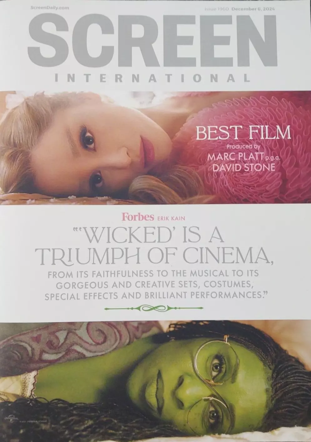 SCREEN INTERNATIONAL magazine side cover Issue 1960 6 December 2024