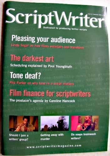 SCRIPTWRITER magazine side cover Issue 12 September 2003