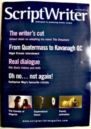 SCRIPTWRITER magazine side cover Issue 15 March 2004