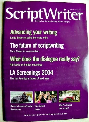 SCRIPTWRITER magazine side cover Issue 18 September 2004