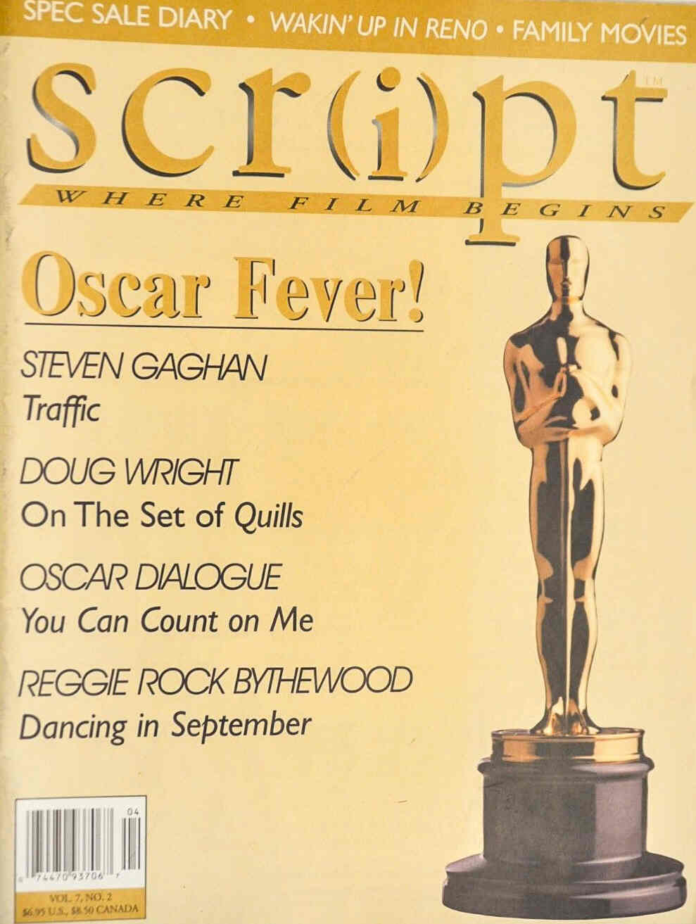 SCRIPT magazine side cover Issue 26 March/April 2001