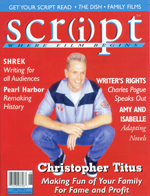 SCRIPT magazine side cover Issue 27 May/June 2001