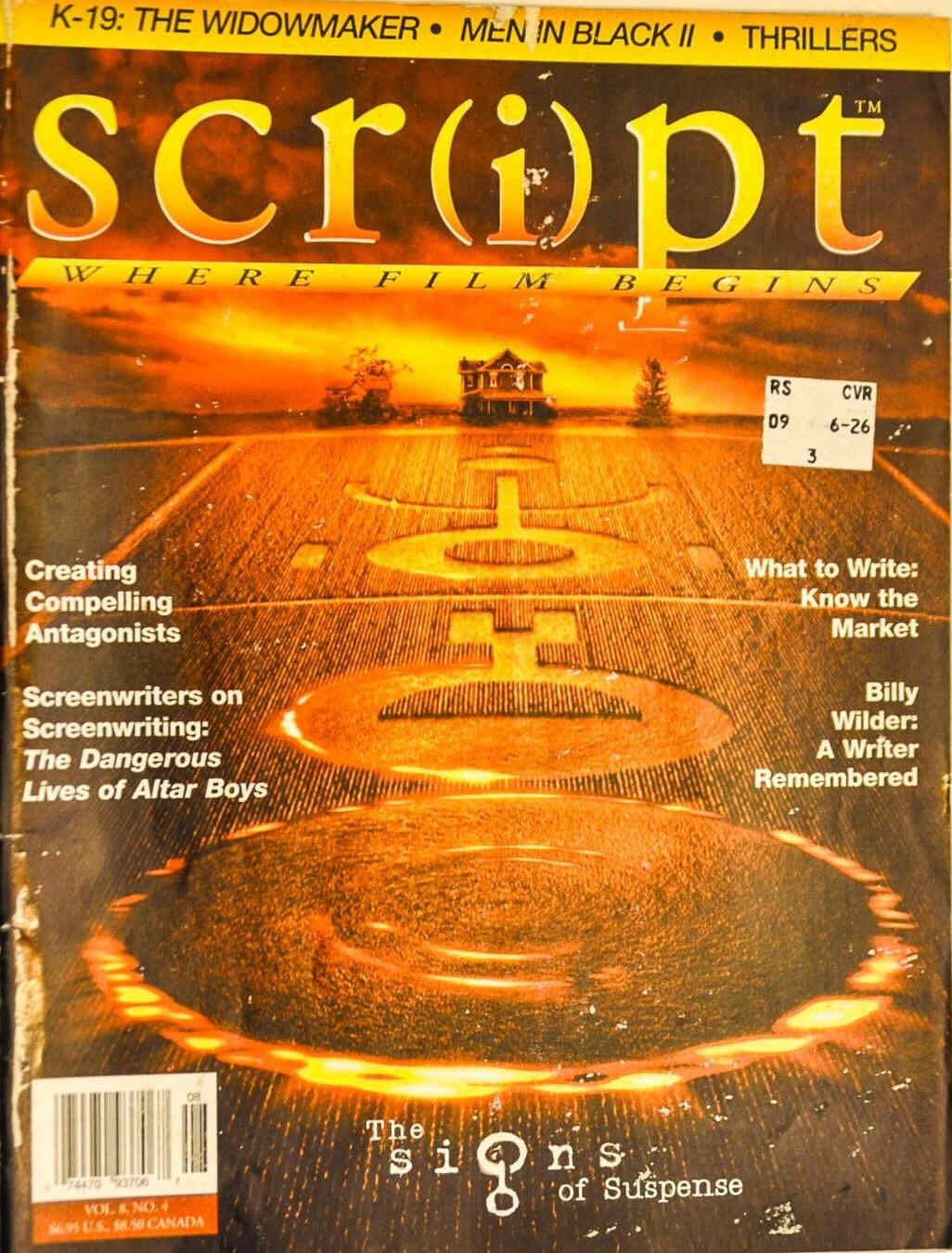 SCRIPT magazine side cover Issue 34 July/August 2002