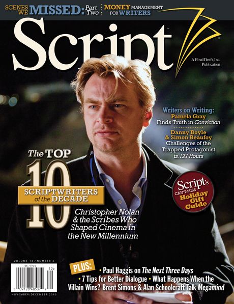 SCRIPT magazine side cover Issue 84 November/December 2010