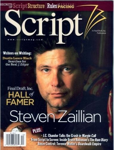 SCRIPT magazine side cover Issue 90 November/December 2011