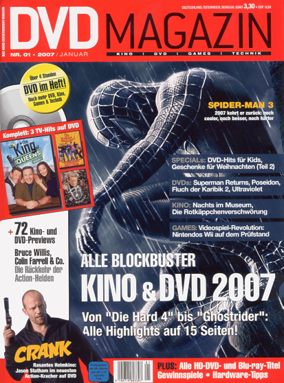 SCREEN BLURAY DVD magazine side cover January 2007