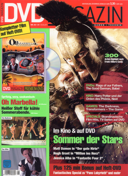 SCREEN BLURAY DVD magazine side cover August 2007