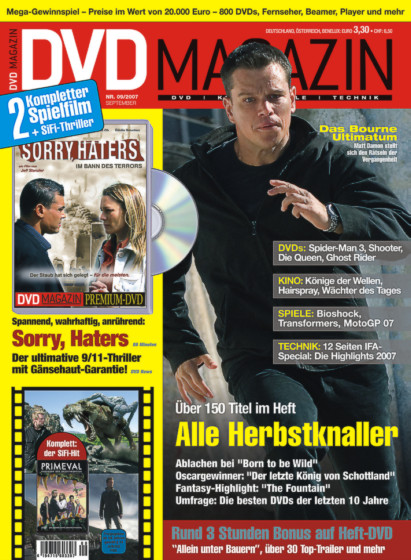 SCREEN BLURAY DVD magazine side cover September 2007