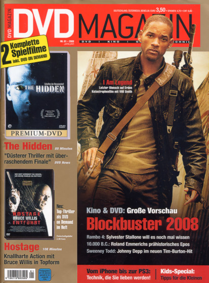 SCREEN BLURAY DVD magazine side cover January 2008