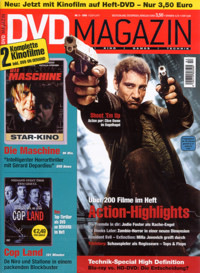 SCREEN BLURAY DVD magazine side cover February 2008