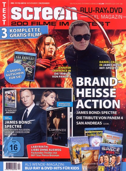 SCREEN BLURAY DVD magazine side cover November/December 2015