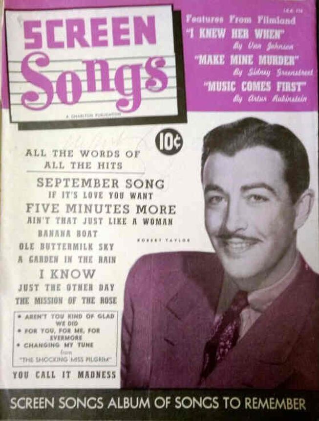 SCREEN SONGS magazine side cover  November 1946