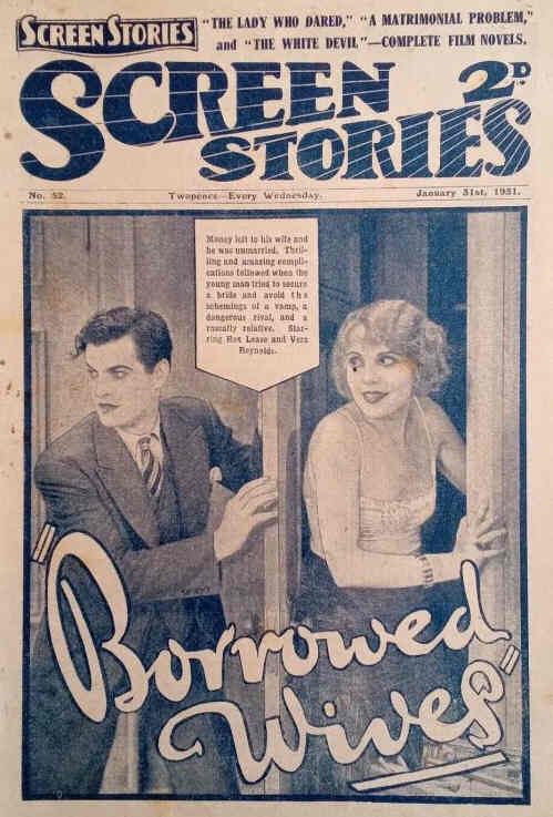 SCREEN STORIES (UK-30s) magazine side cover Issue 52 31 January 1931