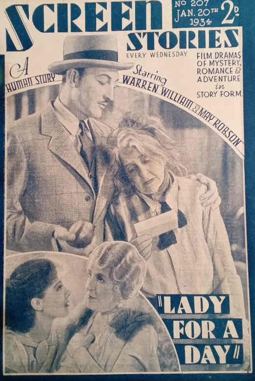 SCREEN STORIES (UK-30s) magazine side cover Issue 207 20 January 1934