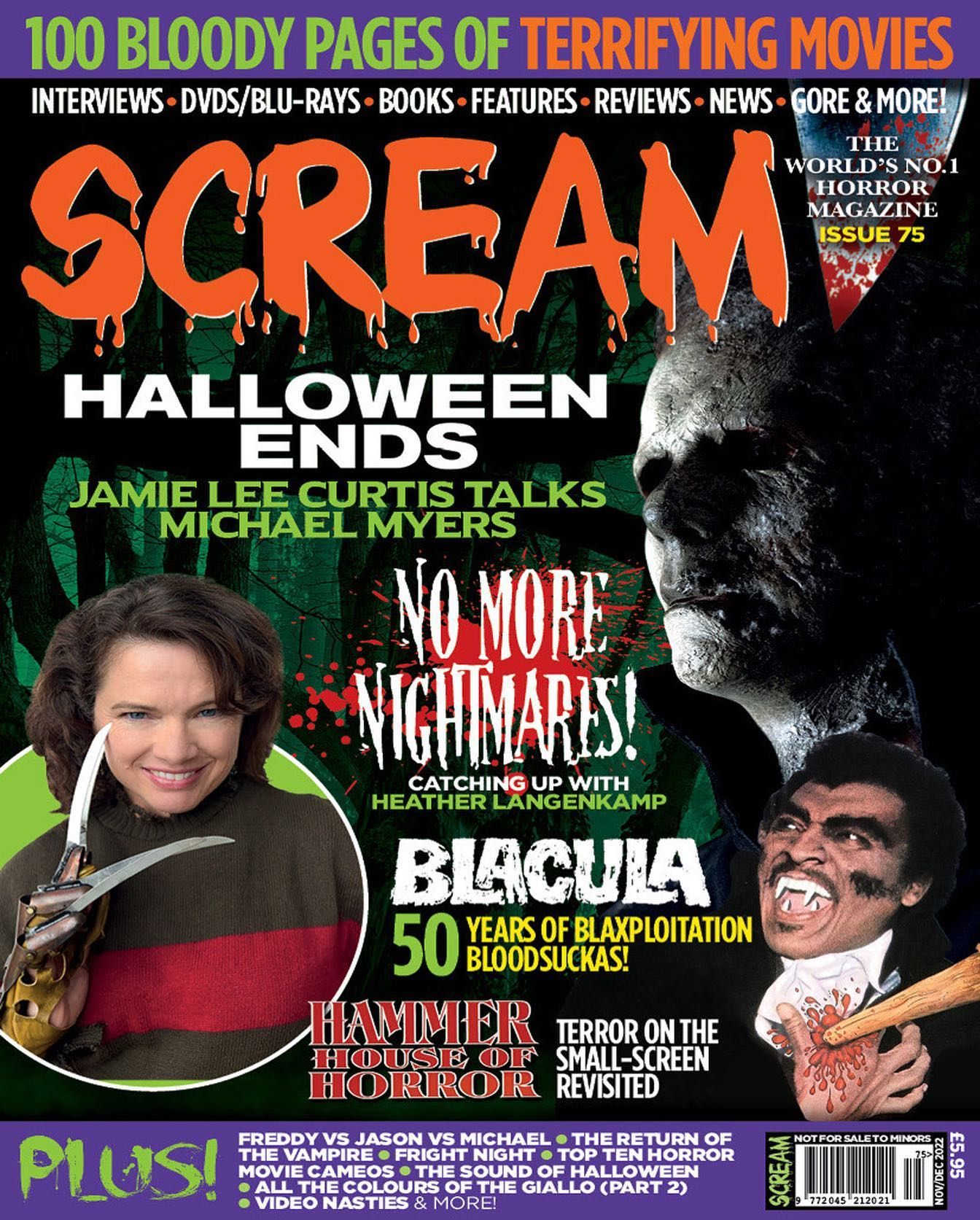 SCREAM magazine side cover Issue 75  November/December 2022